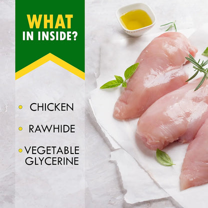 Rawhide dog chew sticks wrapped with smoked chicken, view 7