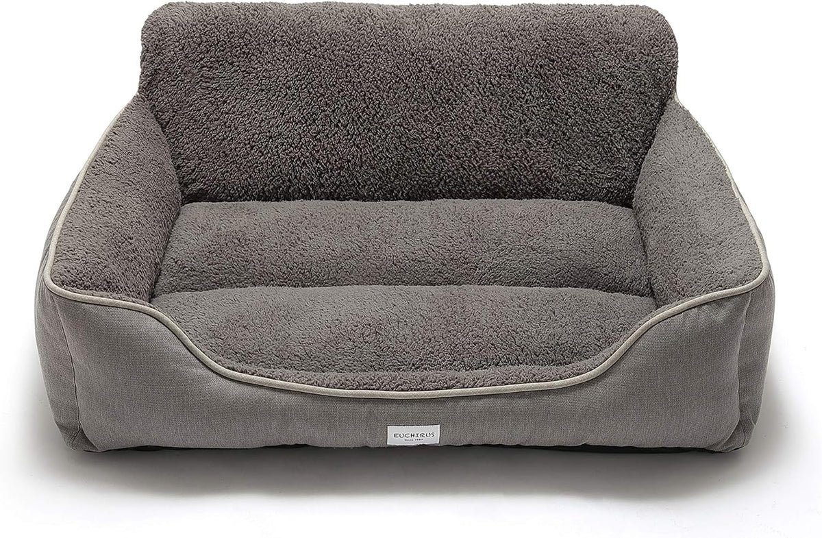 Grey rectangle washable dog bed, medium size
