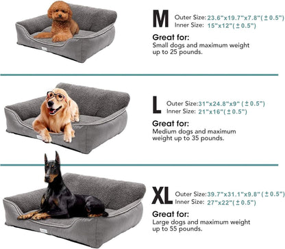 Grey rectangle washable dog bed, medium size, view 6