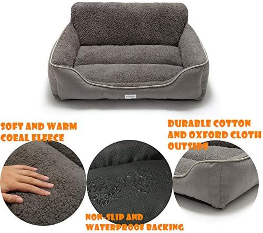 Grey rectangle washable dog bed, medium size, view 4