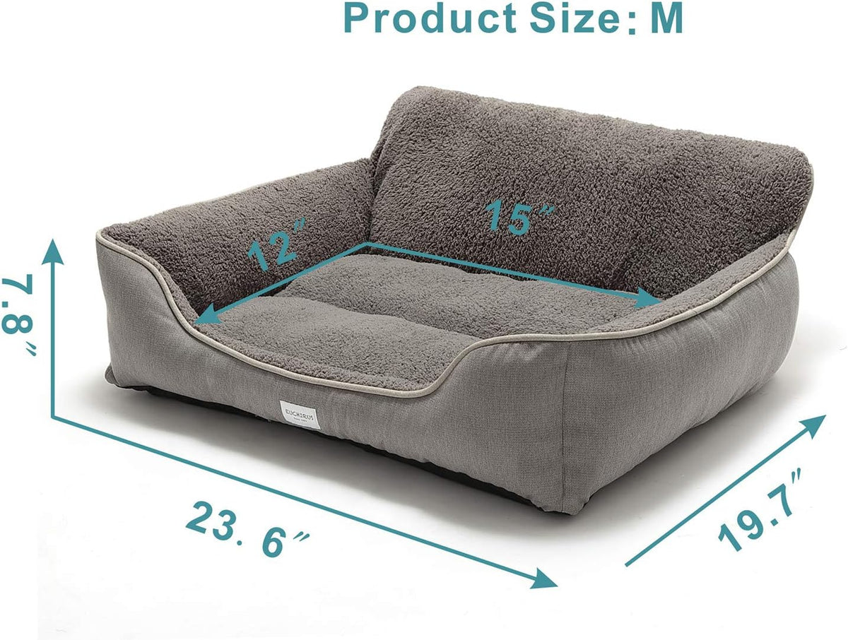 Grey rectangle washable dog bed, medium size, view 2