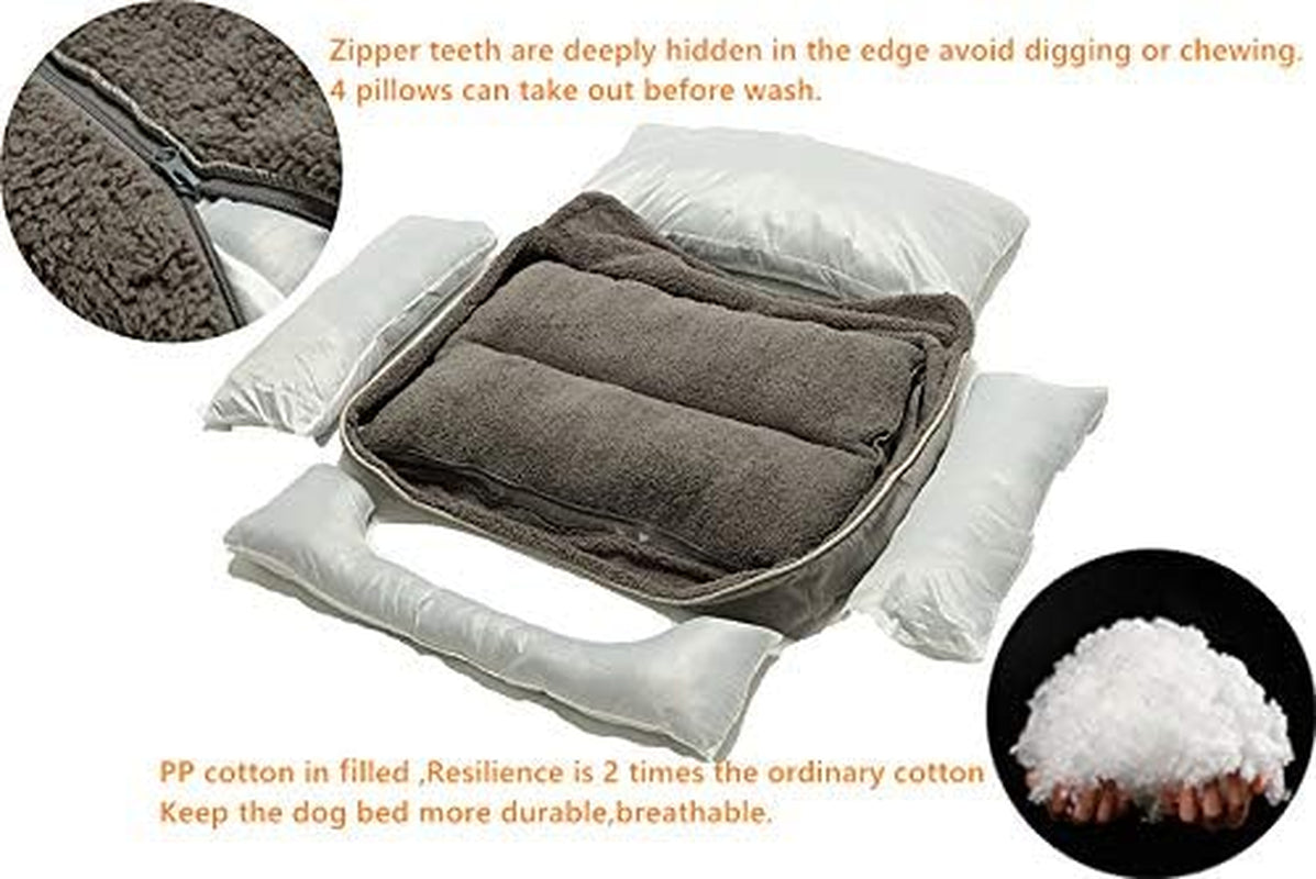 Grey rectangle washable dog bed, medium size, view 3