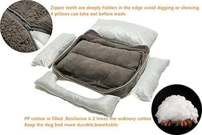 Grey rectangle washable dog bed, medium size, view 3