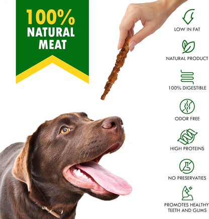 Rawhide dog chew sticks wrapped with smoked chicken, view 5